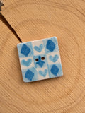 Handmade Ceramic Button for Cross Stitch – Card Suits Blue