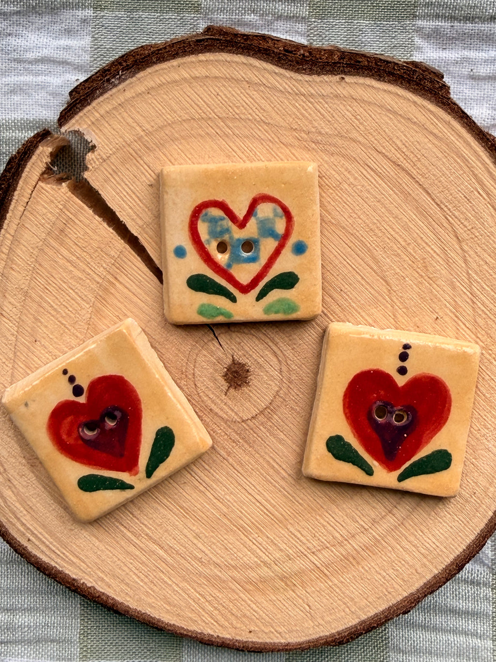 Handmade Ceramic Buttons Set of 3 – Alternative for Mill Hill Three Kings