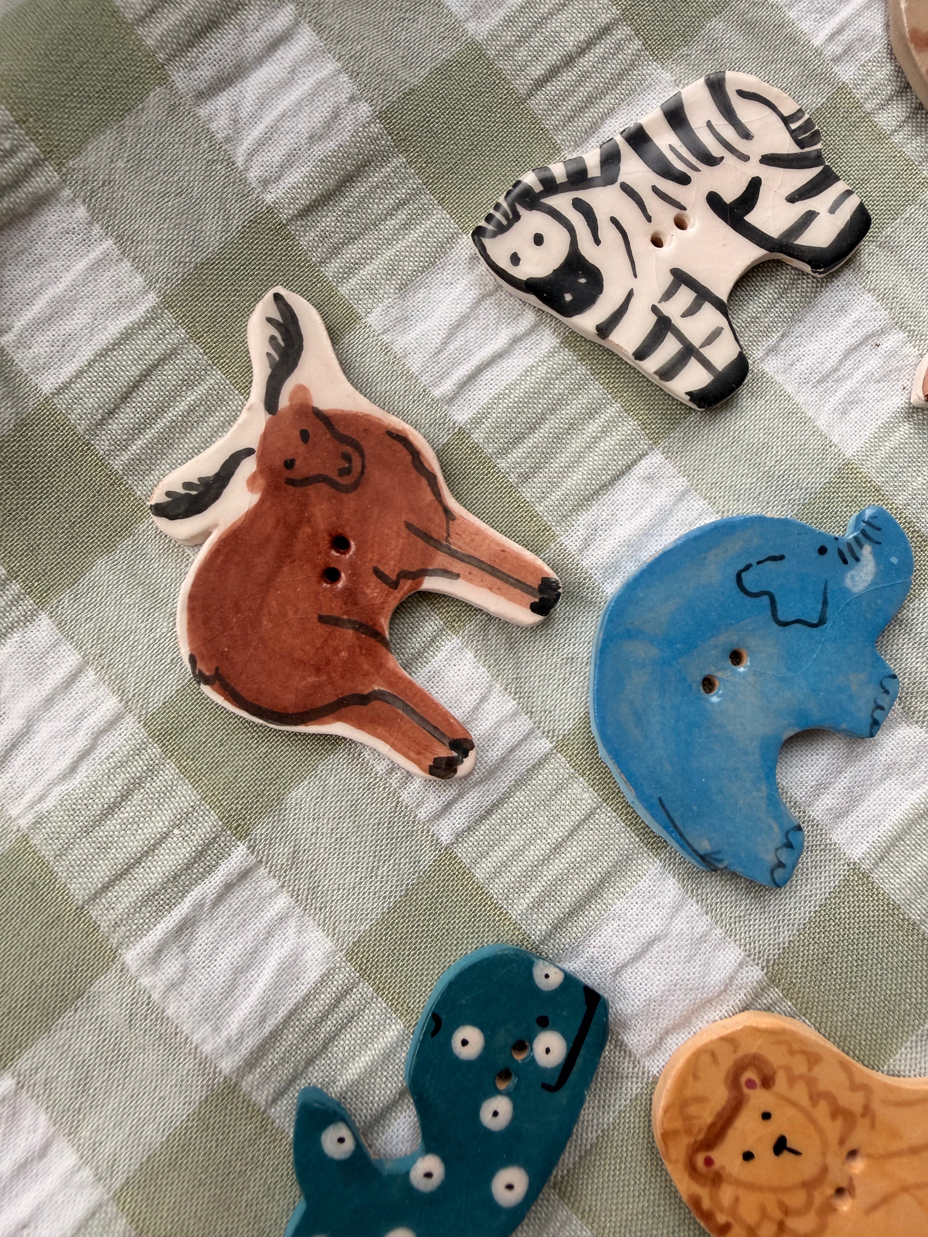 Handmade Ceramic Buttons Set of 12 – Alternative for Mill Hill Noah's Ark