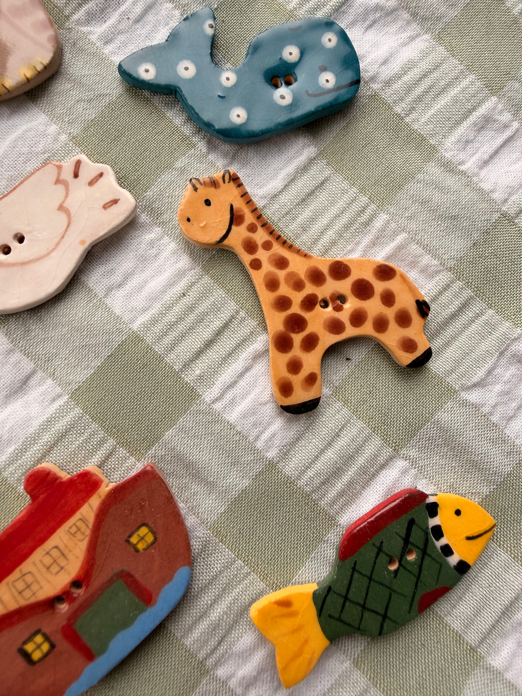 Handmade Ceramic Buttons Set of 12 – Alternative for Mill Hill Noah's Ark