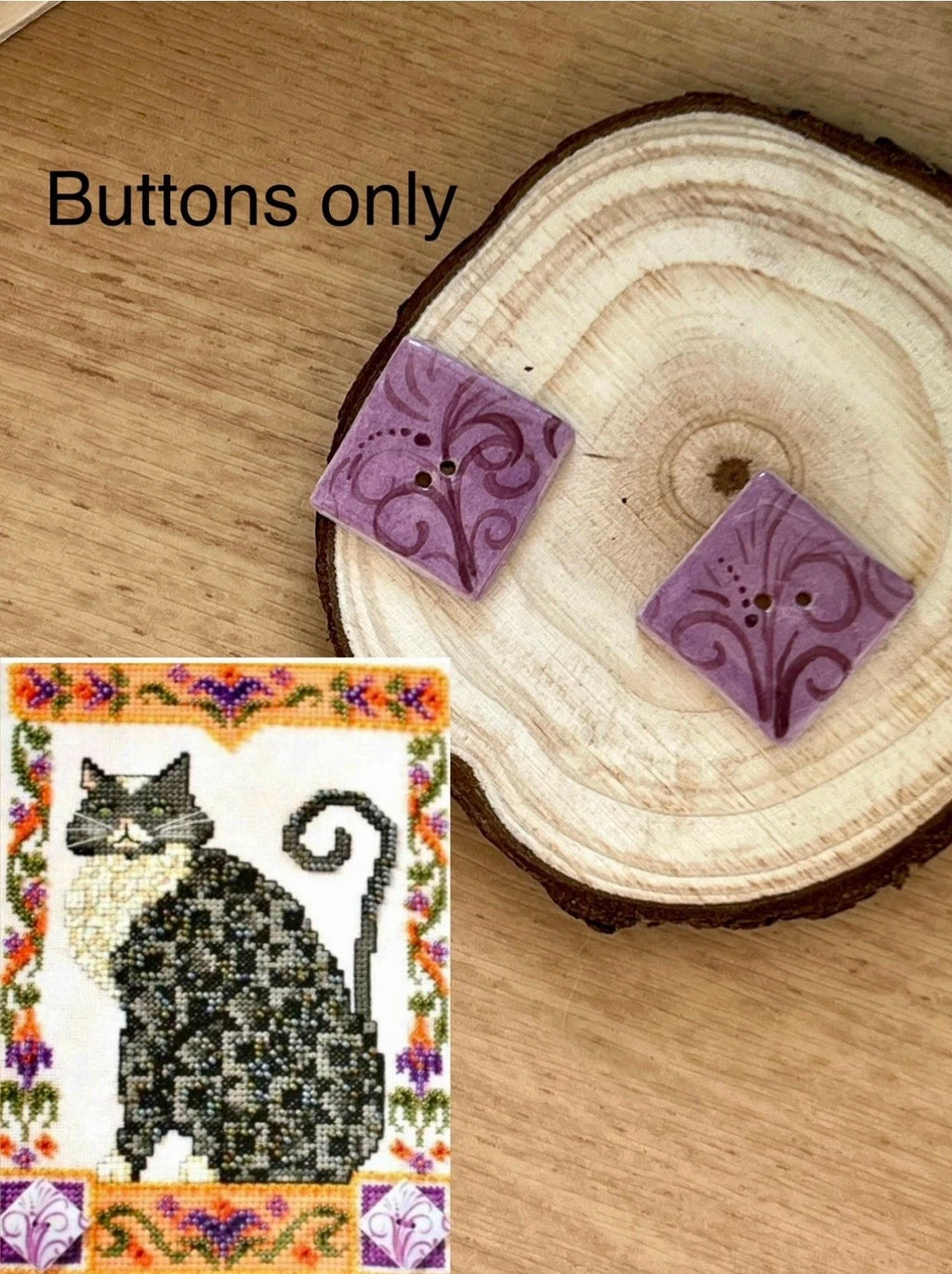 Handmade Ceramic Buttons Set of 2 – Alternative for Mill Hill Lucky Jim Shore