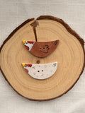 Handmade Ceramic Brown Chicken Buttons – Set of 2