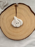 Handmade Ceramic Garlic Button – Hand-Painted Sewing Embellishment