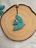 Handmade Ceramic Blue Bird Button – Hand-Painted Sewing Embellishment