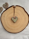 Handmade Ceramic Heart Button – Hand-Painted Sewing Embellishment