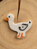 Handmade Ceramic Goose Button – Hand-Painted Sewing Embellishment