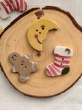 Handmade Ceramic Christmas Set Buttons – Set of 3