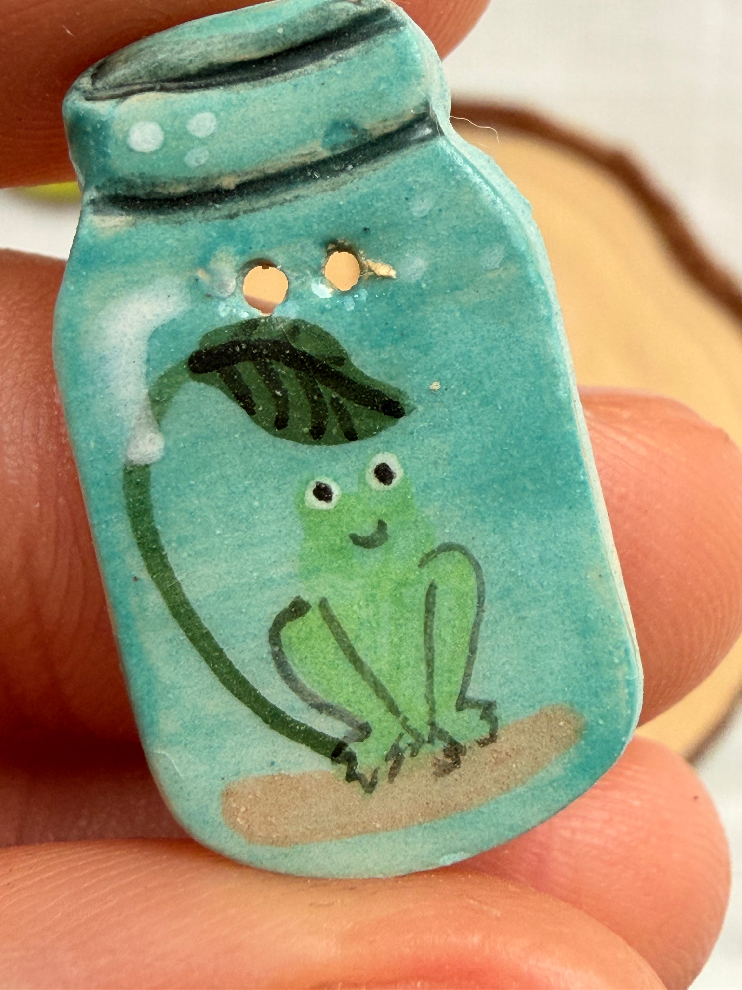 Handmade Ceramic Swamp Set Buttons – Set of 2