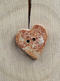 Handmade Ceramic Heart Button – Hand-Painted Sewing Embellishment