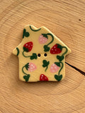 Handmade Ceramic House Button – Hand-Painted Sewing Embellishment