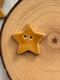 Handmade Ceramic Honey Star Button – Hand-Painted Sewing Embellishment