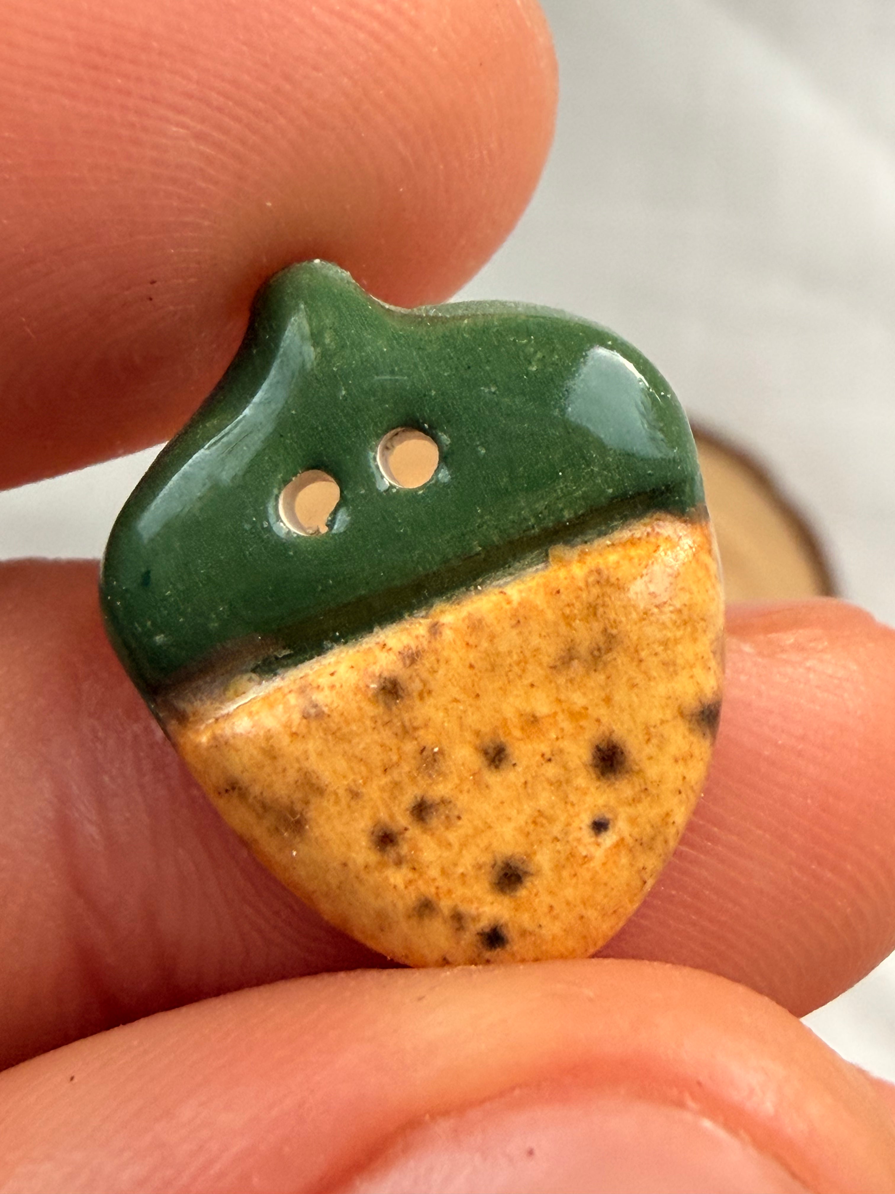 Handmade Ceramic Autumn Set Buttons – Set of 3
