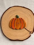 Handmade Ceramic Big Pumpkin Button – Hand-Painted Sewing Embellishment