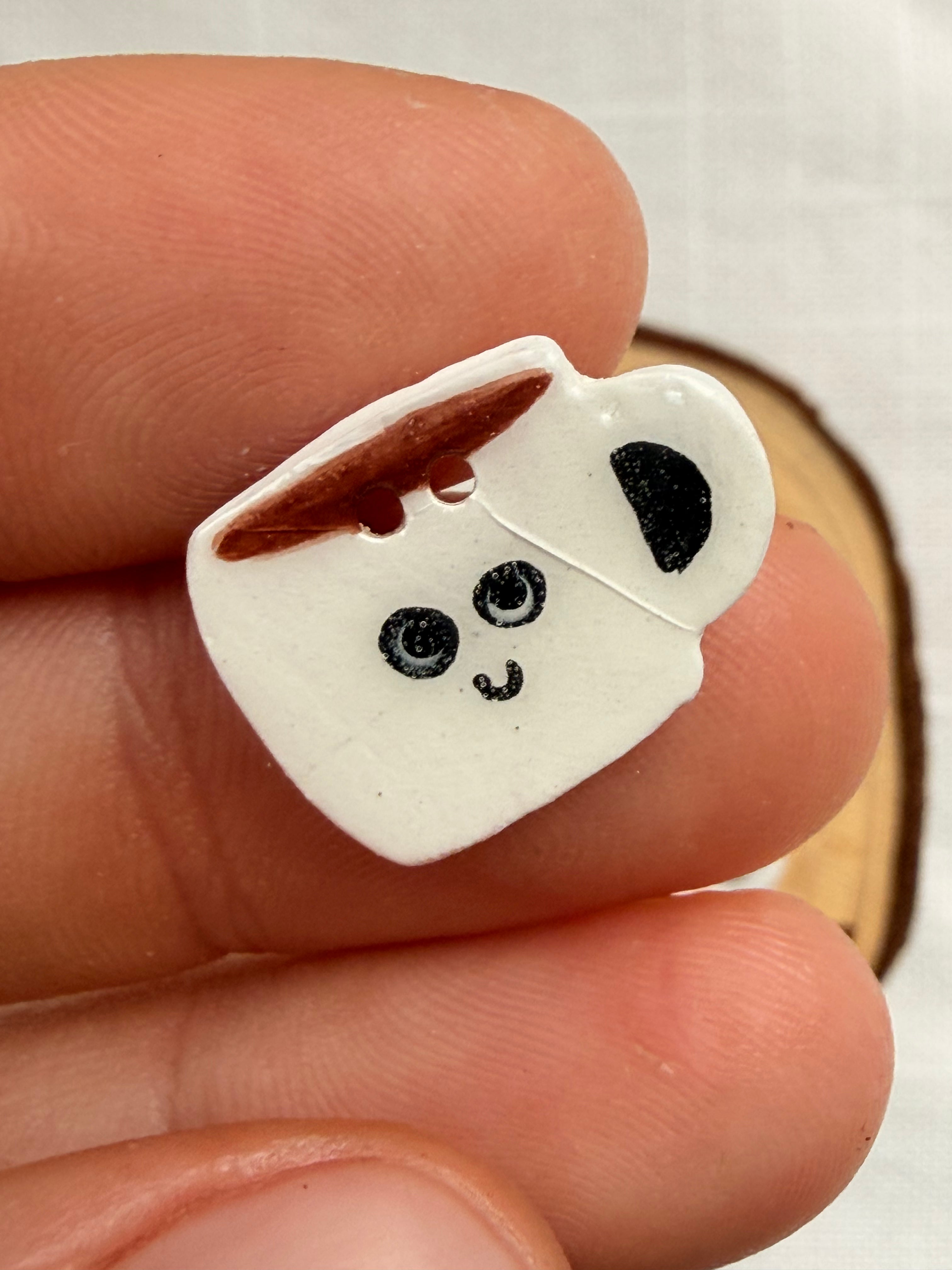 Handmade Ceramic Breakfast Set Buttons – Set of 3