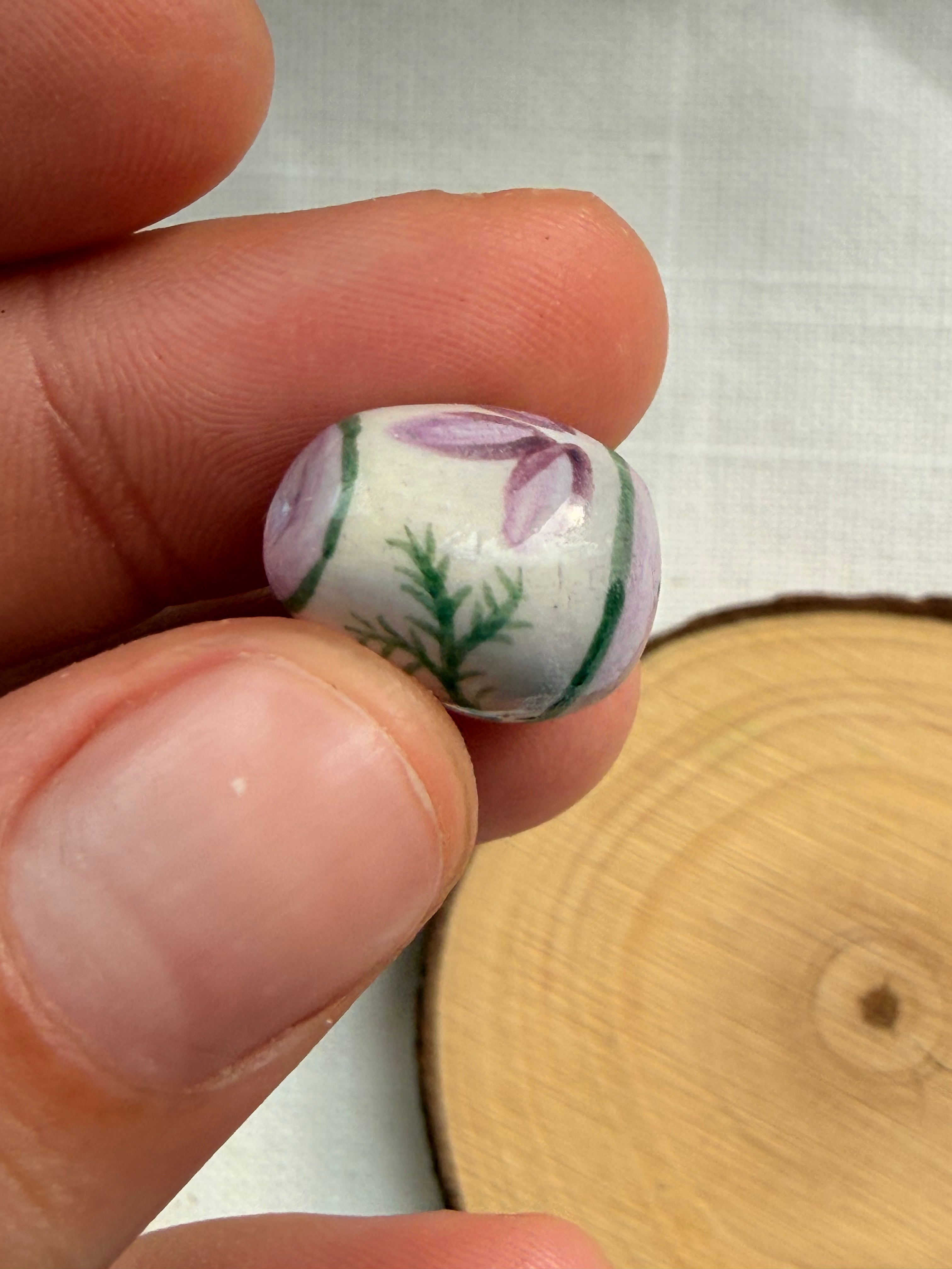 Hand-Painted Ceramic Flower Bead – Alternative for Mirabilia Juliet