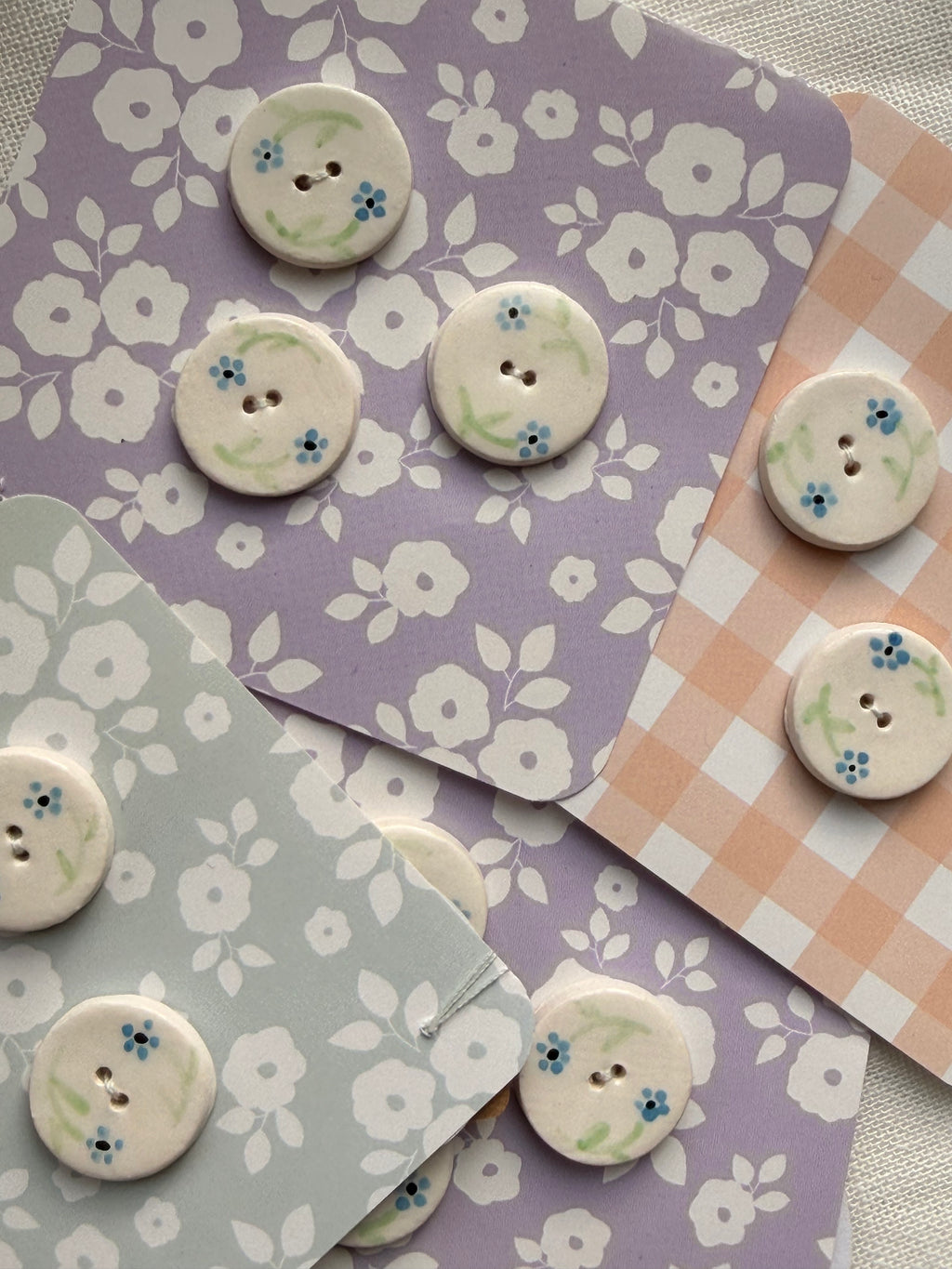 Handmade Ceramic Round Buttons – Set of 3