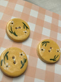 Handmade Ceramic Round Buttons – Set of 3