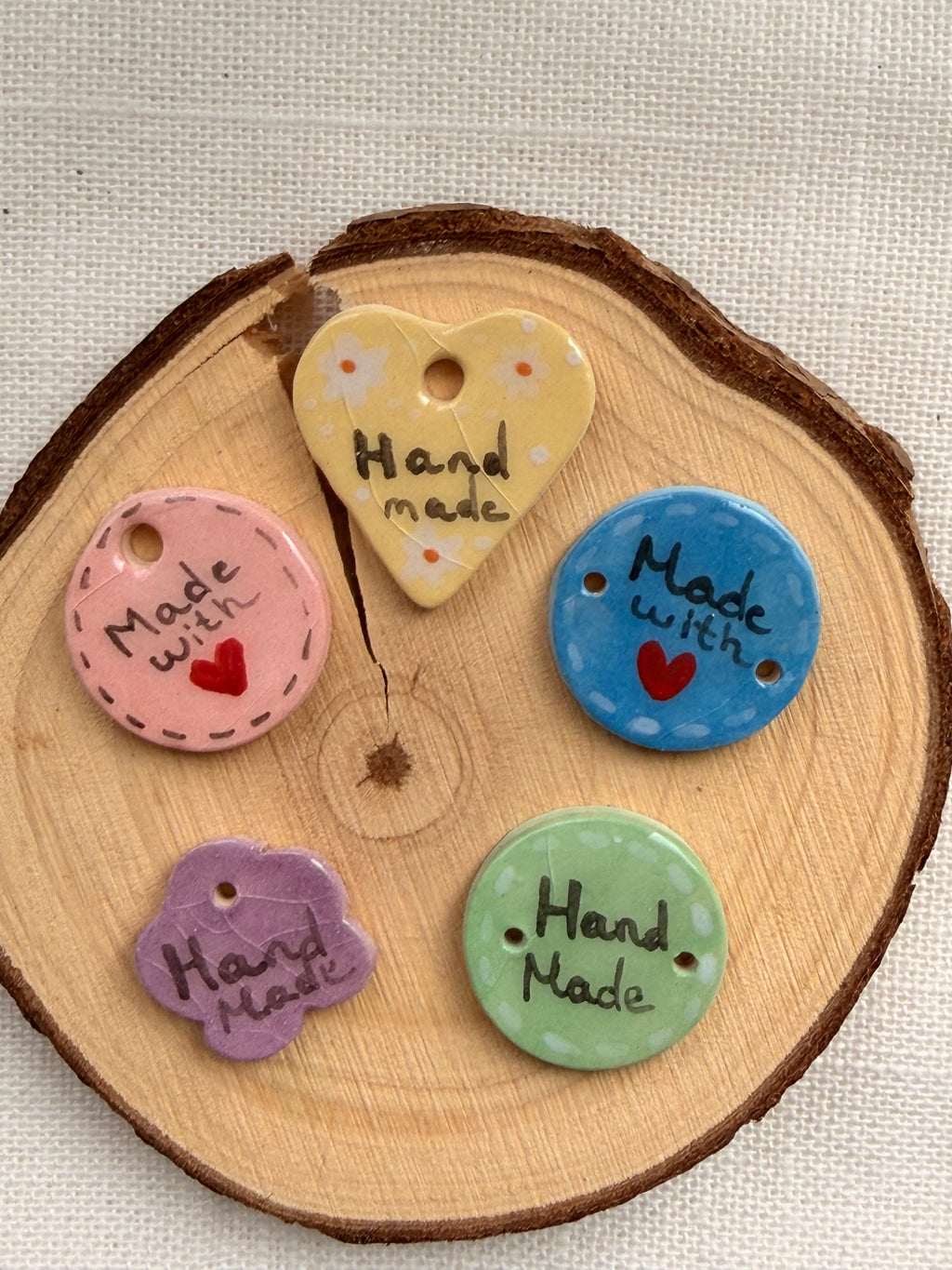 Handmade Ceramic HandMade Tags – Set of 5