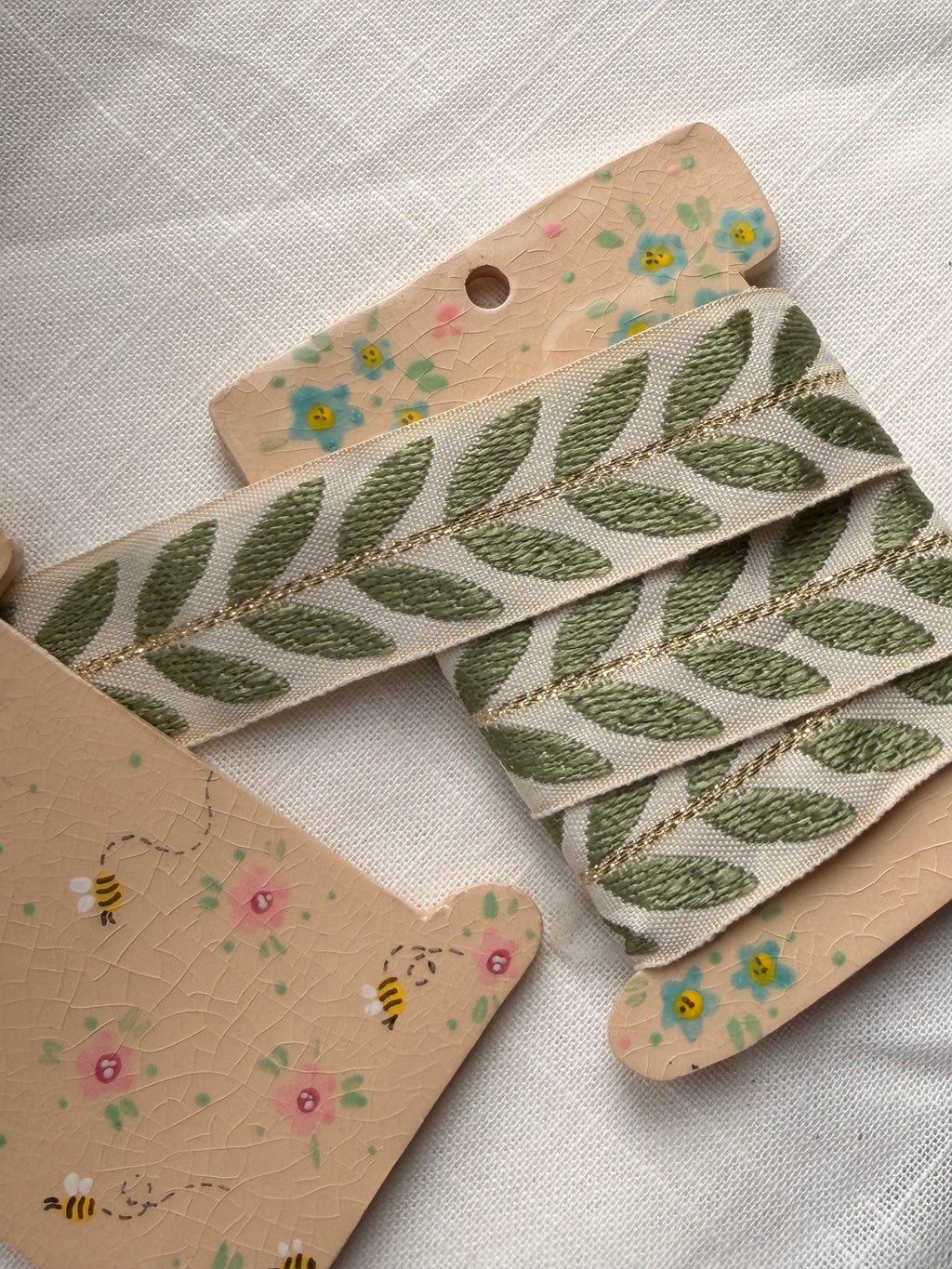 Handmade Ceramic Ribbon Bobbins – Set of 2