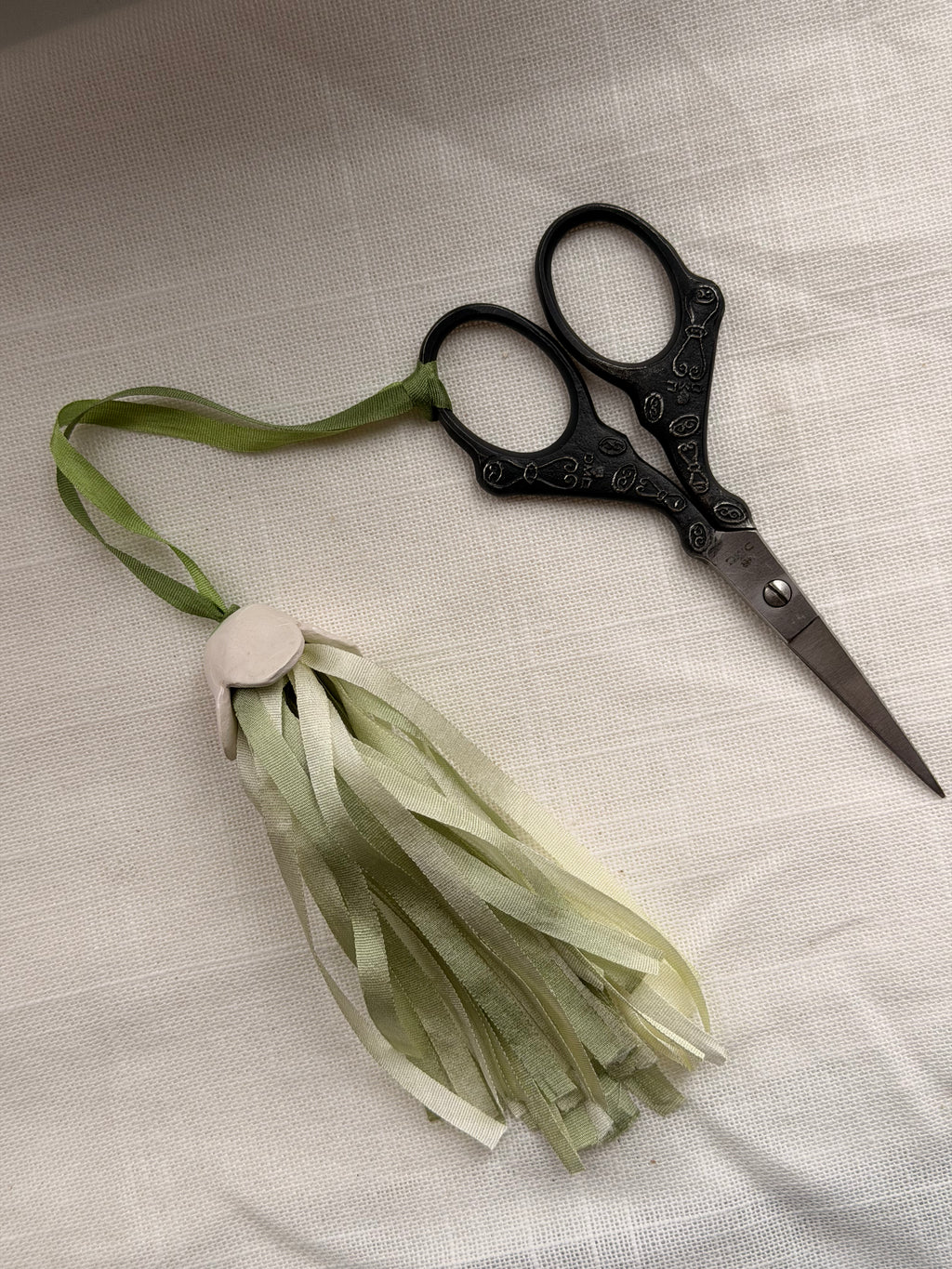 Handmade Scissor Fob with Silk Ribbons – Embroidery Scissors Accessory