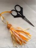 Handmade Scissor Fob with Silk Ribbons – Embroidery Scissors Accessory