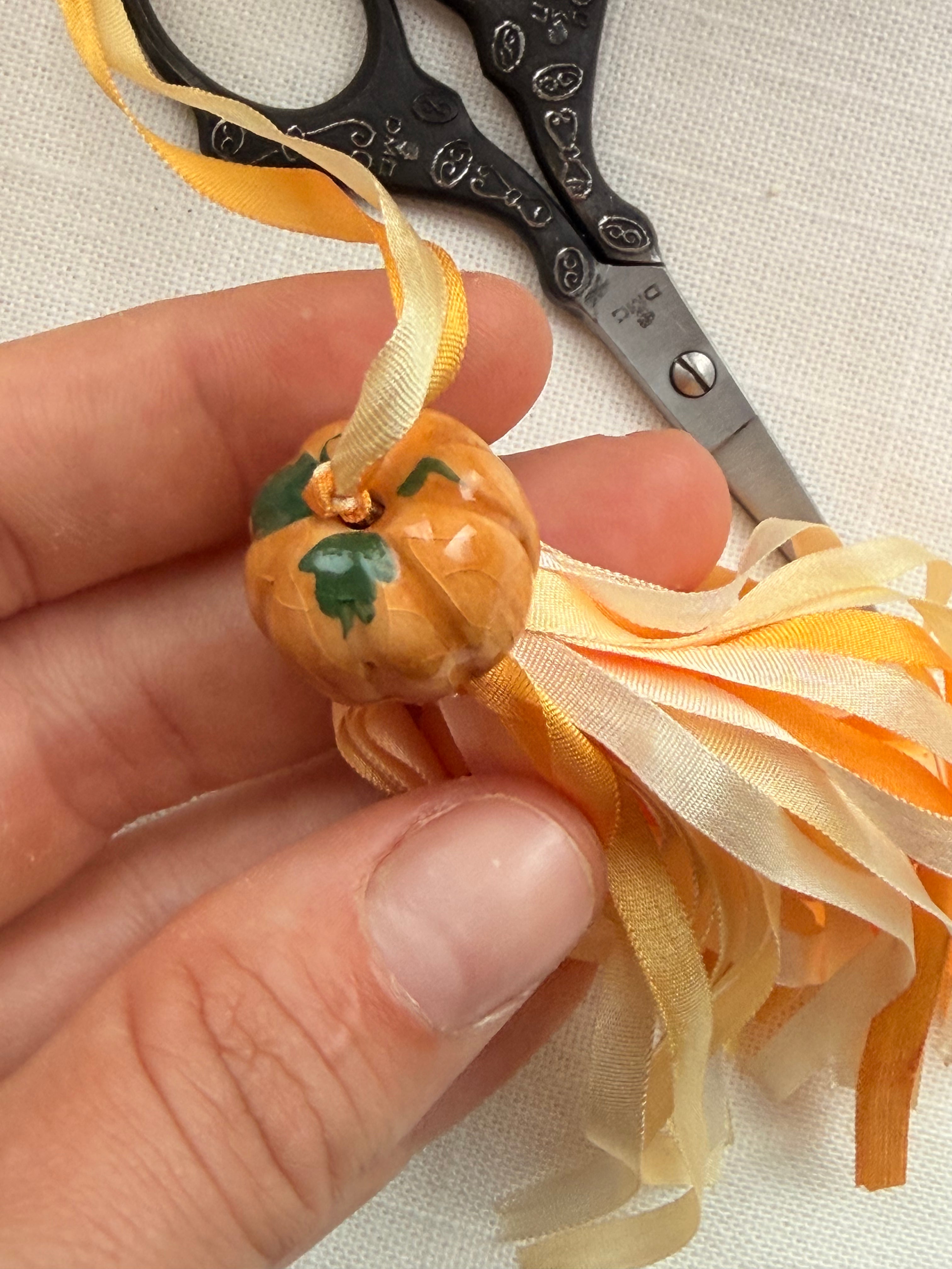 Handmade Scissor Fob with Silk Ribbons – Embroidery Scissors Accessory