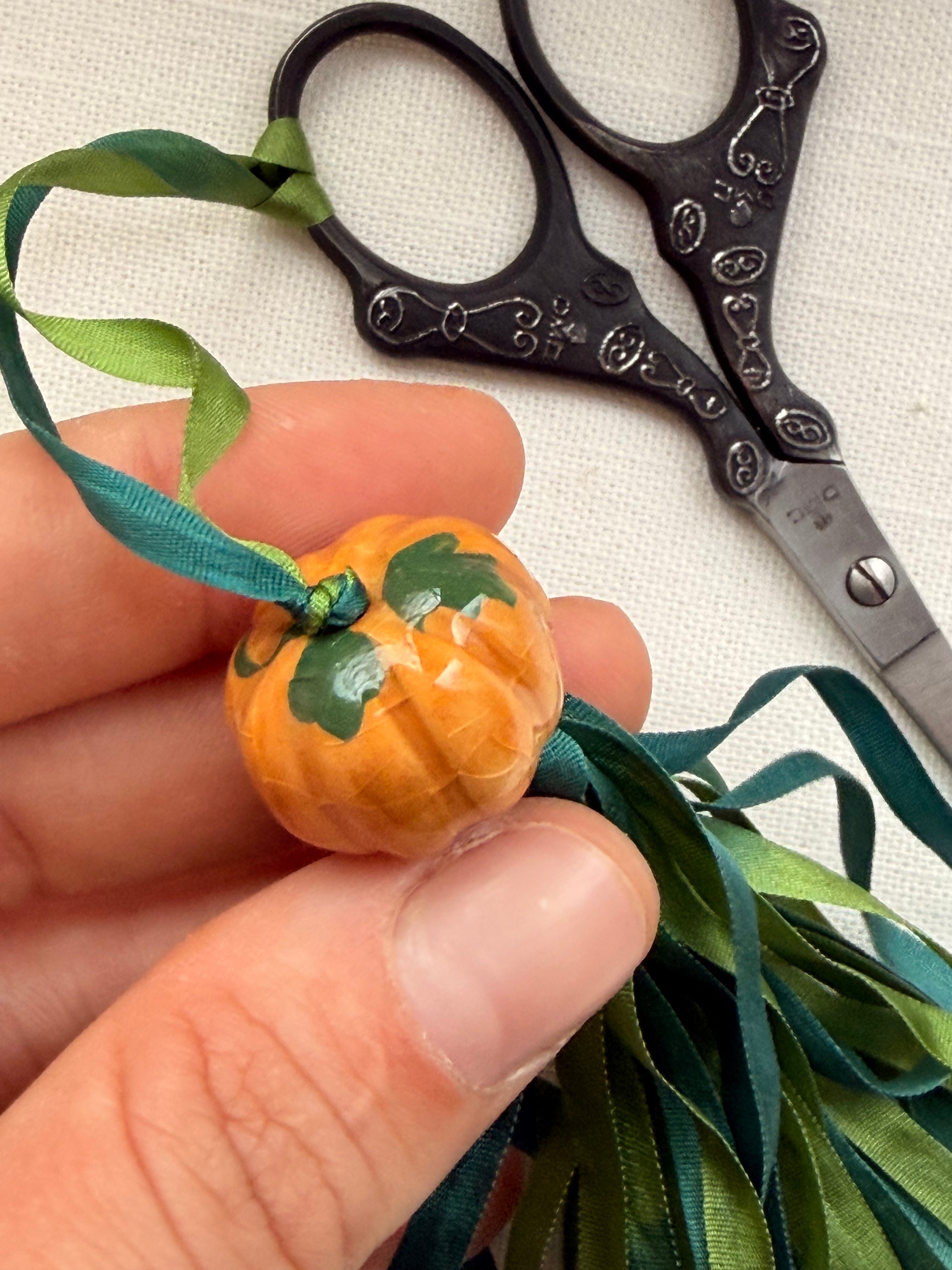 Handmade Scissor Fob with Silk Ribbons – Embroidery Scissors Accessory