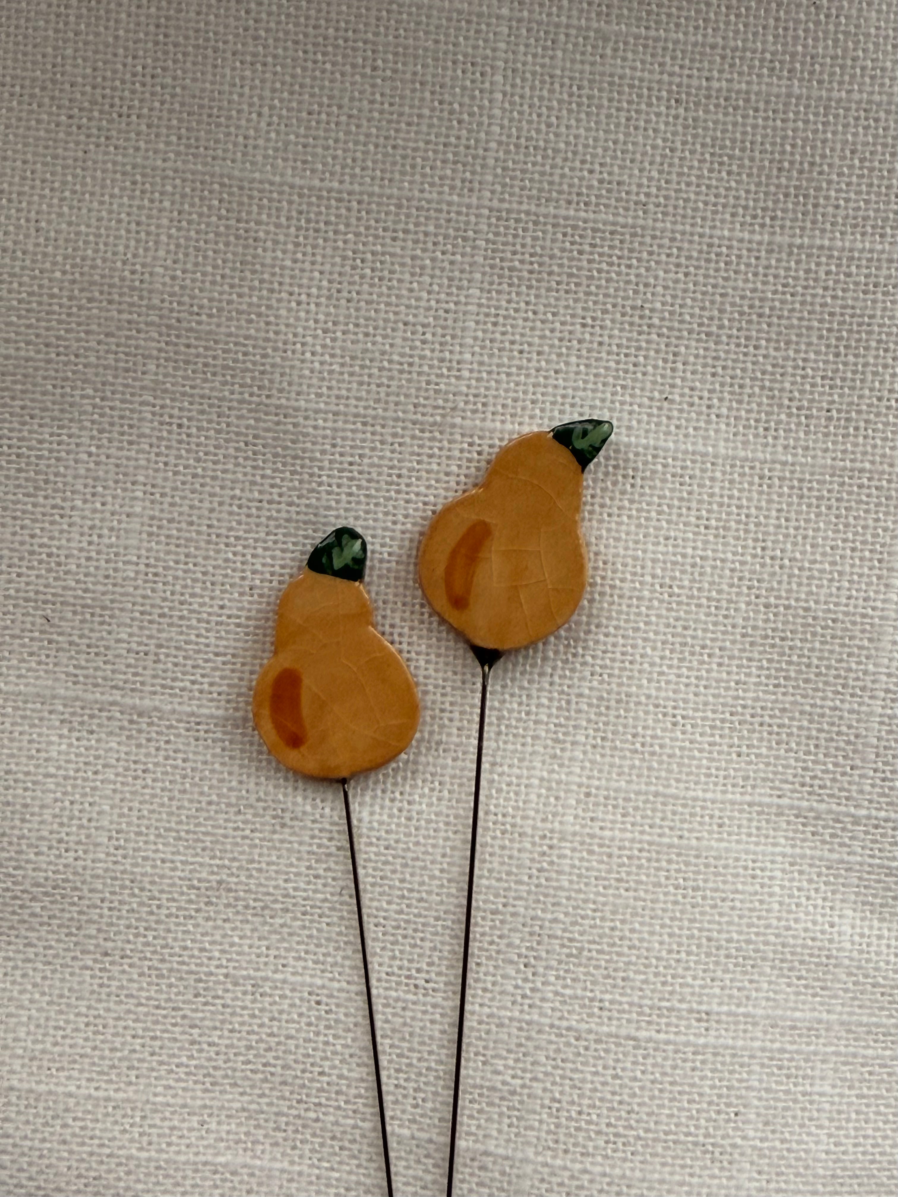 Handmade Ceramic Pear Counting Pin for Cross Stitch