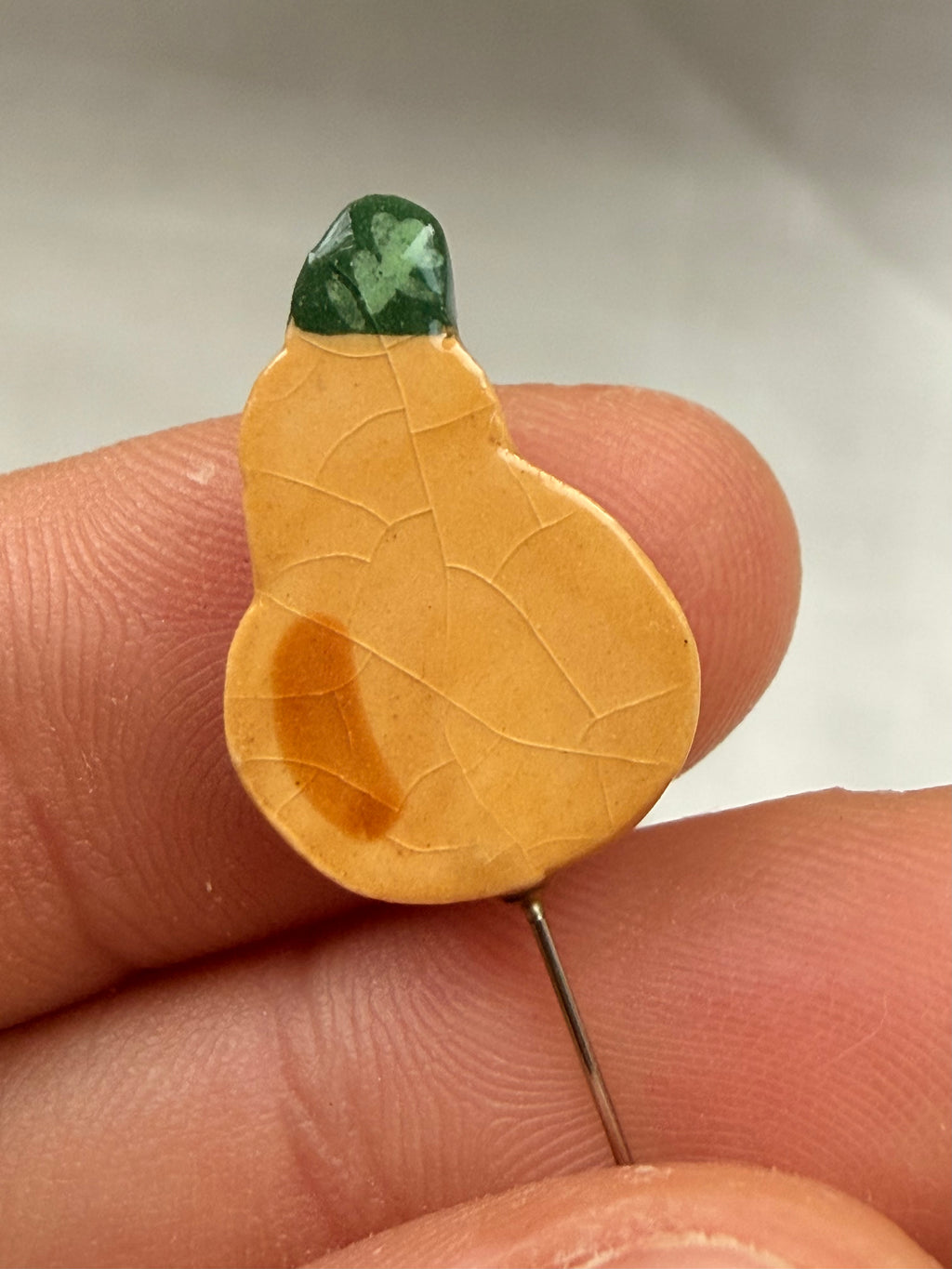 Handmade Ceramic Pear Counting Pin for Cross Stitch